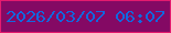 文字の大きさ：4、枠の色：e41b6f、背景の色：840964、文字の色：1168df 無料ブログパーツのブログ時計