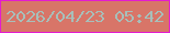 文字の大きさ：2、枠の色：e41cd0、背景の色：d87568、文字の色：a7bfba 無料ブログパーツのブログ時計