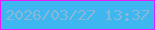 文字の大きさ：2、枠の色：e41dfa、背景の色：3eb6f0、文字の色：8ab6d8 無料ブログパーツのブログ時計