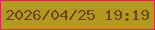 文字の大きさ：1、枠の色：e42061、背景の色：b19a1d、文字の色：6f441e 無料ブログパーツのブログ時計
