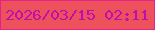 文字の大きさ：1、枠の色：e42289、背景の色：ed525c、文字の色：bf0eae 無料ブログパーツのブログ時計