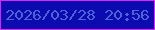 文字の大きさ：4、枠の色：e422f0、背景の色：0c0baf、文字の色：5062d7 無料ブログパーツのブログ時計