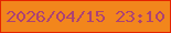 文字の大きさ：1、枠の色：e42300、背景の色：f2861c、文字の色：ac4274 無料ブログパーツのブログ時計