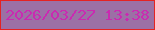 文字の大きさ：1、枠の色：e42323、背景の色：9c70a5、文字の色：ca2ab1 無料ブログパーツのブログ時計