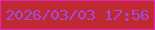 文字の大きさ：4、枠の色：e424ba、背景の色：c02932、文字の色：9d4cdf 無料ブログパーツのブログ時計