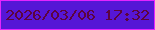 文字の大きさ：1、枠の色：e424ff、背景の色：5616d6、文字の色：5c043f 無料ブログパーツのブログ時計
