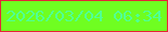 文字の大きさ：3、枠の色：e42537、背景の色：6ffe21、文字の色：50ff94 無料ブログパーツのブログ時計