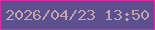 文字の大きさ：2、枠の色：e427a2、背景の色：5d508f、文字の色：c3a3ad 無料ブログパーツのブログ時計