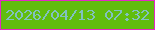 文字の大きさ：1、枠の色：e428c5、背景の色：61bd0e、文字の色：81c1c0 無料ブログパーツのブログ時計