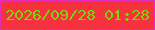 文字の大きさ：3、枠の色：e42cbc、背景の色：f7313e、文字の色：78d805 無料ブログパーツのブログ時計