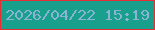 文字の大きさ：1、枠の色：e42f35、背景の色：18a08c、文字の色：89b4d4 無料ブログパーツのブログ時計