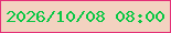 文字の大きさ：3、枠の色：e42f77、背景の色：f3d2c0、文字の色：09c744 無料ブログパーツのブログ時計