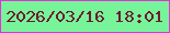 文字の大きさ：1、枠の色：e430d6、背景の色：77f49a、文字の色：6b1c30 無料ブログパーツのブログ時計