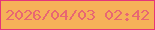 文字の大きさ：1、枠の色：e4357b、背景の色：f6b159、文字の色：e86772 無料ブログパーツのブログ時計