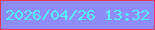 文字の大きさ：3、枠の色：e4375c、背景の色：8e8cf5、文字の色：56f3ff 無料ブログパーツのブログ時計