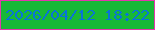 文字の大きさ：1、枠の色：e437ad、背景の色：18b937、文字の色：0973d9 無料ブログパーツのブログ時計