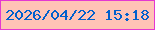 文字の大きさ：5、枠の色：e438d1、背景の色：ffc3b6、文字の色：0160cd 無料ブログパーツのブログ時計
