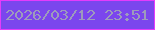 文字の大きさ：4、枠の色：e43bfb、背景の色：7b46ed、文字の色：9d9bbc 無料ブログパーツのブログ時計