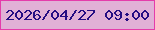 文字の大きさ：1、枠の色：e43caa、背景の色：e1b0d6、文字の色：250e82 無料ブログパーツのブログ時計