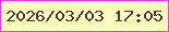 文字の大きさ：2、枠の色：e43edf、背景の色：f7febb、文字の色：49353b 無料ブログパーツのブログ時計