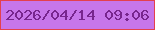 文字の大きさ：4、枠の色：e4404d、背景の色：c776ea、文字の色：77258e 無料ブログパーツのブログ時計