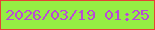 文字の大きさ：3、枠の色：e44334、背景の色：95ed44、文字の色：ba49d6 無料ブログパーツのブログ時計