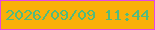 文字の大きさ：1、枠の色：e447e5、背景の色：fab009、文字の色：50bb7e 無料ブログパーツのブログ時計