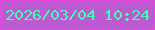 文字の大きさ：2、枠の色：e448df、背景の色：bb5ad1、文字の色：46fcb3 無料ブログパーツのブログ時計