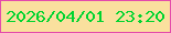 文字の大きさ：1、枠の色：e44bab、背景の色：fae09e、文字の色：00d42f 無料ブログパーツのブログ時計
