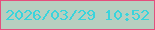 文字の大きさ：2、枠の色：e44f7d、背景の色：b7cfc0、文字の色：39d4dc 無料ブログパーツのブログ時計