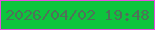 文字の大きさ：3、枠の色：e44fe0、背景の色：0dc53d、文字の色：4f7159 無料ブログパーツのブログ時計
