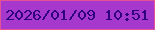 文字の大きさ：1、枠の色：e45195、背景の色：a638cd、文字の色：2f0182 無料ブログパーツのブログ時計
