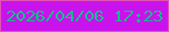 文字の大きさ：3、枠の色：e451b7、背景の色：c913ed、文字の色：05c389 無料ブログパーツのブログ時計