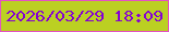 文字の大きさ：1、枠の色：e452c2、背景の色：bbd022、文字の色：8500d3 無料ブログパーツのブログ時計