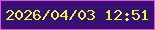 文字の大きさ：5、枠の色：e452db、背景の色：361073、文字の色：e4fa3f 無料ブログパーツのブログ時計