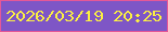 文字の大きさ：3、枠の色：e45897、背景の色：7e56c6、文字の色：fbf042 無料ブログパーツのブログ時計
