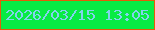 文字の大きさ：4、枠の色：e45c08、背景の色：08eb44、文字の色：82d3ec 無料ブログパーツのブログ時計