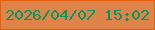 文字の大きさ：4、枠の色：e45e0b、背景の色：df8348、文字の色：009860 無料ブログパーツのブログ時計