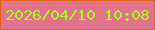 文字の大きさ：2、枠の色：e45e1b、背景の色：e1748a、文字の色：a8fa1f 無料ブログパーツのブログ時計