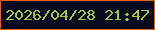 文字の大きさ：5、枠の色：e4600c、背景の色：060b20、文字の色：abc62f 無料ブログパーツのブログ時計