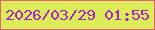 文字の大きさ：2、枠の色：e46073、背景の色：dbec58、文字の色：a726c0 無料ブログパーツのブログ時計
