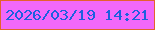 文字の大きさ：1、枠の色：e4622d、背景の色：f268fa、文字の色：1d60df 無料ブログパーツのブログ時計