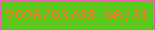 文字の大きさ：1、枠の色：e462a8、背景の色：5cc71d、文字の色：f87622 無料ブログパーツのブログ時計