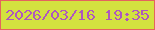 文字の大きさ：5、枠の色：e4645d、背景の色：d3e23f、文字の色：ae57bf 無料ブログパーツのブログ時計