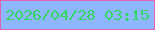 文字の大きさ：2、枠の色：e464b2、背景の色：8fb7ff、文字の色：32d767 無料ブログパーツのブログ時計