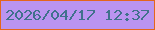 文字の大きさ：1、枠の色：e4661c、背景の色：ba94f0、文字の色：40718c 無料ブログパーツのブログ時計