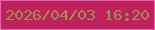 文字の大きさ：2、枠の色：e466b8、背景の色：bf215c、文字の色：a08d51 無料ブログパーツのブログ時計