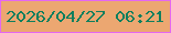文字の大きさ：2、枠の色：e467f0、背景の色：eca771、文字の色：0d7f5e 無料ブログパーツのブログ時計