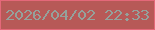 文字の大きさ：4、枠の色：e46879、背景の色：b75957、文字の色：95a19b 無料ブログパーツのブログ時計