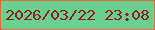文字の大きさ：2、枠の色：e46b3a、背景の色：69d090、文字の色：961925 無料ブログパーツのブログ時計
